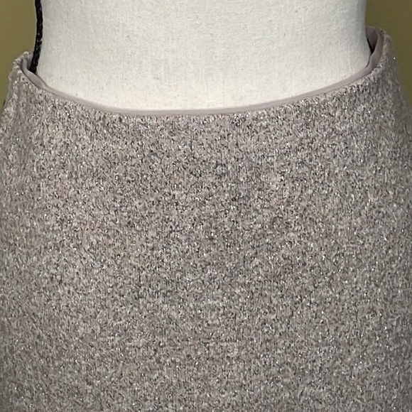 Ann Taylor Wool Blend Light Gray & Silver Mini Skirt Size 6 - Picture 2 of 6